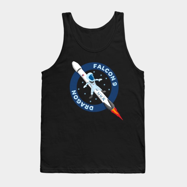 Falcon 9 Dragon Kids Spacex Nasa Tank Top by W.Pyzel